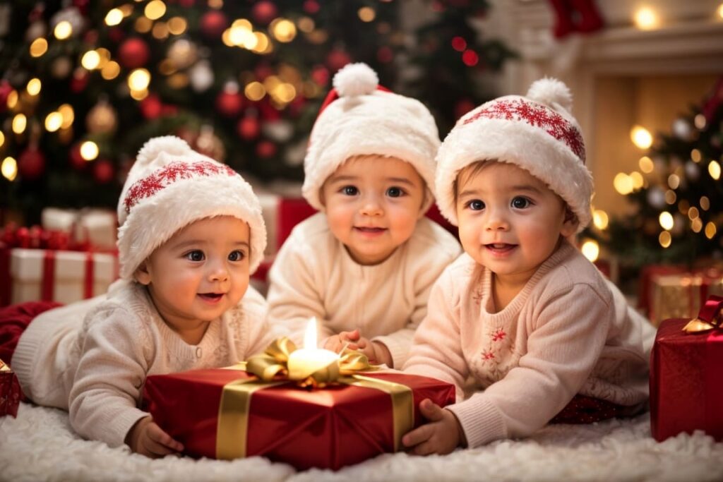 Navidad
Niños sosteniendo un regalo.